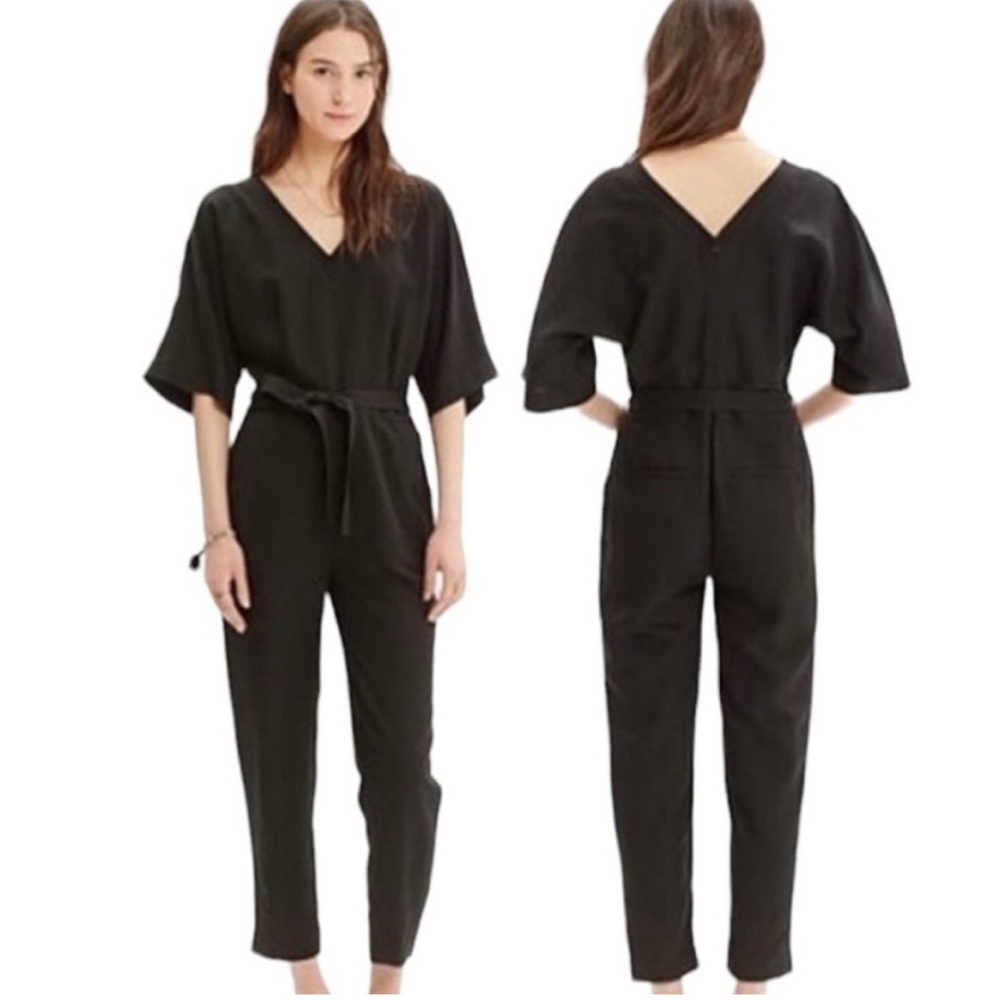 Madewell 1937 Linen Blend Black Women's Jumpsuit | Sz 4